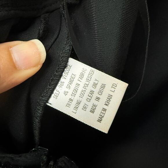 Naeem Khan‎ Nk32 V-Neck Trumpet Gown with Sequin Black Size 8 - Picture 12 of 12